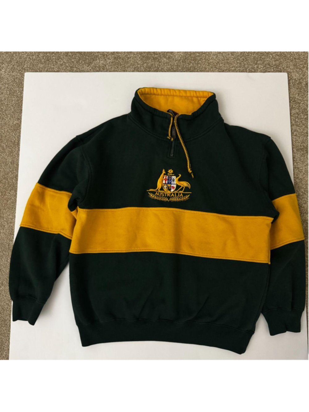 Green and Gold Quarter Zip Sweatshirt